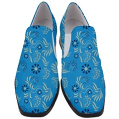 Folk Flowers Art Pattern Floral  Surface Design  Seamless Pattern Women Slip On Heel Loafers by Eskimos