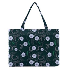 Folk Flowers Art Pattern Floral  Surface Design  Seamless Pattern Zipper Medium Tote Bag by Eskimos