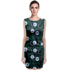 Folk Flowers Art Pattern Floral  Surface Design  Seamless Pattern Sleeveless Velvet Midi Dress by Eskimos