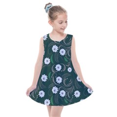 Folk Flowers Art Pattern Floral  Surface Design  Seamless Pattern Kids  Summer Dress by Eskimos