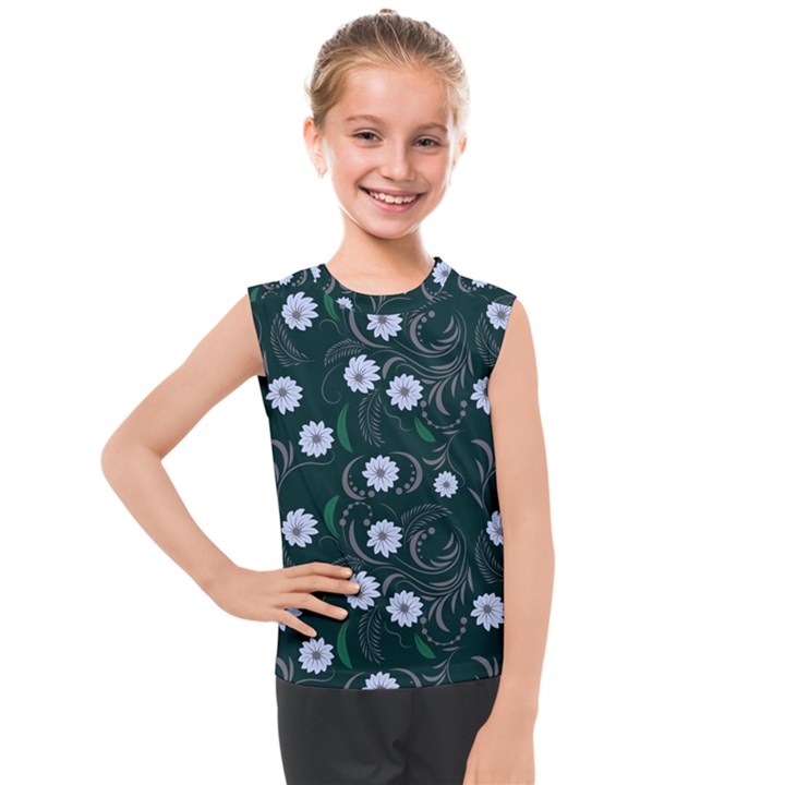 Folk flowers art pattern Floral  surface design  Seamless pattern Kids  Mesh Tank Top