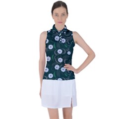 Folk Flowers Art Pattern Floral  Surface Design  Seamless Pattern Women s Sleeveless Polo Tee by Eskimos