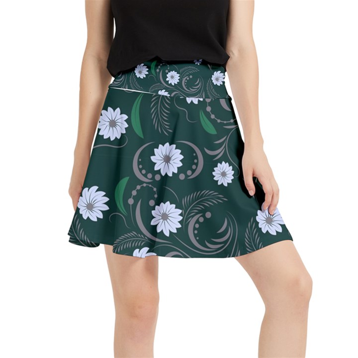 Folk flowers art pattern Floral  surface design  Seamless pattern Waistband Skirt