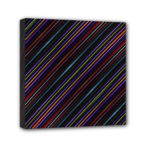 Dark Multicolored Striped Print Design Dark Multicolored Striped Print Design Mini Canvas 6  X 6  (stretched)