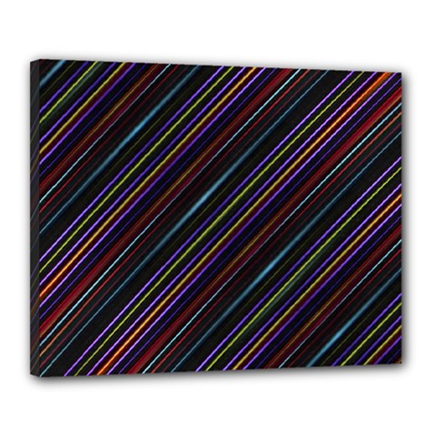 Dark Multicolored Striped Print Design Dark Multicolored Striped Print Design Canvas 20  X 16  (stretched)