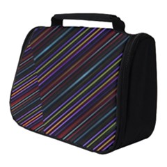 Dark Multicolored Striped Print Design Dark Multicolored Striped Print Design Full Print Travel Pouch (small) by dflcprintsclothing