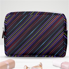 Dark Multicolored Striped Print Design Dark Multicolored Striped Print Design Make Up Pouch (medium) by dflcprintsclothing