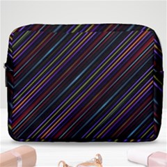 Dark Multicolored Striped Print Design Dark Multicolored Striped Print Design Make Up Pouch (large) by dflcprintsclothing