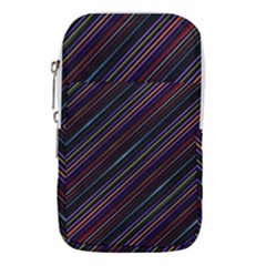 Dark Multicolored Striped Print Design Dark Multicolored Striped Print Design Waist Pouch (large) by dflcprintsclothing