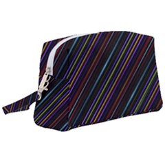 Dark Multicolored Striped Print Design Dark Multicolored Striped Print Design Wristlet Pouch Bag (large) by dflcprintsclothing