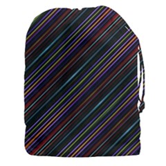 Dark Multicolored Striped Print Design Dark Multicolored Striped Print Design Drawstring Pouch (3xl) by dflcprintsclothing