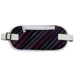 Dark Multicolored Striped Print Design Dark Multicolored Striped Print Design Rounded Waist Pouch by dflcprintsclothing