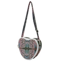 Sewn Repeats Heart Shoulder Bag by kaleidomarblingart