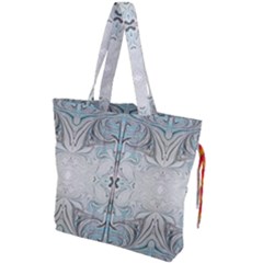 Liberty Inspired Symmetry Drawstring Tote Bag by kaleidomarblingart