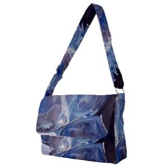 Abstract Blue Full Print Messenger Bag (s) by kaleidomarblingart