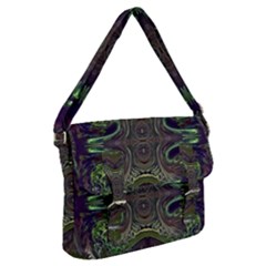 Olive Green Arabesque Buckle Messenger Bag by kaleidomarblingart