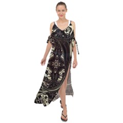 Honey Glazed Cross Maxi Chiffon Cover Up Dress