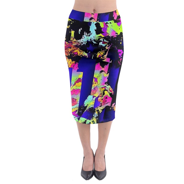 Neon Aggression Midi Pencil Skirt