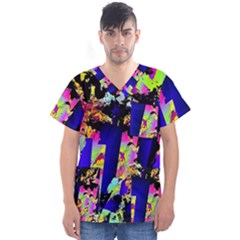 Neon Aggression Men s V-neck Scrub Top