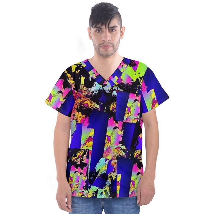 Neon Aggression Men s V-Neck Scrub Top