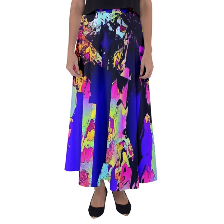 Neon Aggression Flared Maxi Skirt