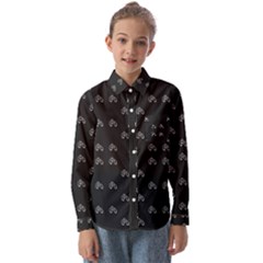 Bicycle Signal Street Motif Print Pattern Kids  Long Sleeve Shirt by dflcprintsclothing