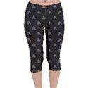 Bicycle Signal Street Motif Print Pattern Velvet Capri Leggings  View1