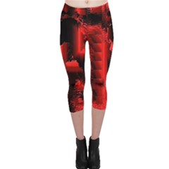 Red Light Capri Leggings  by MRNStudios