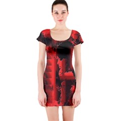 Red Light Short Sleeve Bodycon Dress by MRNStudios