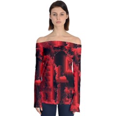 Red Light Off Shoulder Long Sleeve Top by MRNStudios