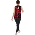 Red Light Mock Neck Chiffon Sleeveless Top View2