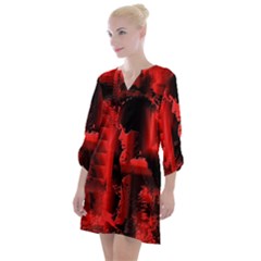 Red Light Open Neck Shift Dress by MRNStudios