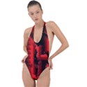 Red Light Backless Halter One Piece Swimsuit View1