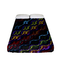 Dark Multicolored Mosaic Pattern Fitted Sheet (full/ Double Size) by dflcprintsclothing