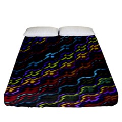 Dark Multicolored Mosaic Pattern Fitted Sheet (king Size) by dflcprintsclothing