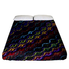 Dark Multicolored Mosaic Pattern Fitted Sheet (california King Size) by dflcprintsclothing