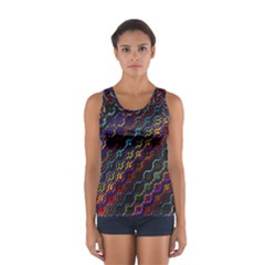 Dark Multicolored Mosaic Pattern Sport Tank Top  by dflcprintsclothing