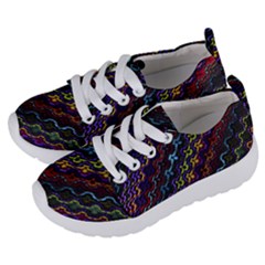 Dark Multicolored Mosaic Pattern Kids  Lightweight Sports Shoes by dflcprintsclothing