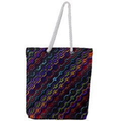 Dark Multicolored Mosaic Pattern Full Print Rope Handle Tote (large) by dflcprintsclothing