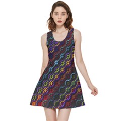 Dark Multicolored Mosaic Pattern Inside Out Reversible Sleeveless Dress