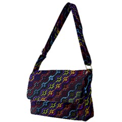 Dark Multicolored Mosaic Pattern Full Print Messenger Bag (s) by dflcprintsclothing