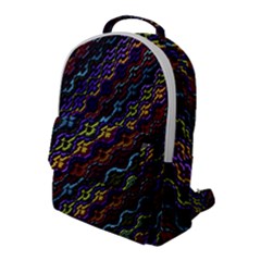 Dark Multicolored Mosaic Pattern Flap Pocket Backpack (large)