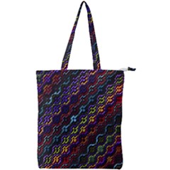 Dark Multicolored Mosaic Pattern Double Zip Up Tote Bag by dflcprintsclothing