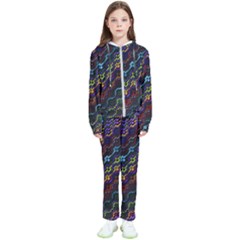 Dark Multicolored Mosaic Pattern Kids  Tracksuit by dflcprintsclothing