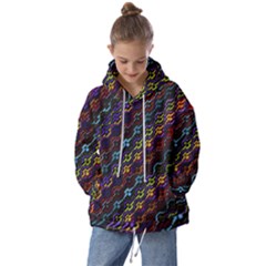 Dark Multicolored Mosaic Pattern Kids  Oversized Hoodie