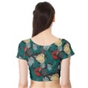 Tropical Autumn Leaves Short Sleeve Crop Top View2