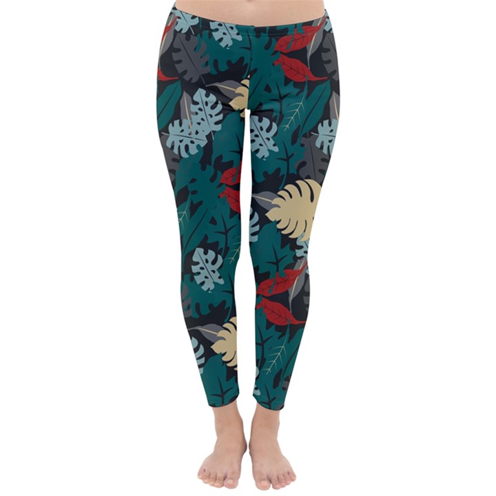 Tropical Autumn Leaves Classic Winter Leggings