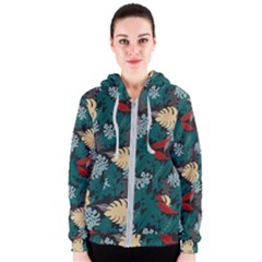 Tropical Autumn Leaves Women s Zipper Hoodie by tmsartbazaar