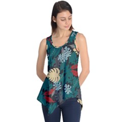 Tropical Autumn Leaves Sleeveless Tunic by tmsartbazaar