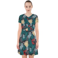 Tropical Autumn Leaves Adorable In Chiffon Dress by tmsartbazaar